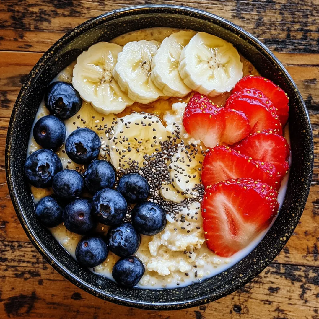 sweet-oatmeal-bowl Sweet oatmeal bowl with fresh berries and honey.